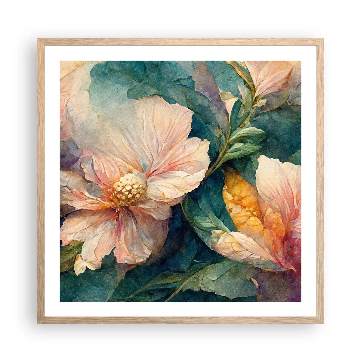Plakát v rámu světlý dub - Čirá subtilnost - 60x60 cm