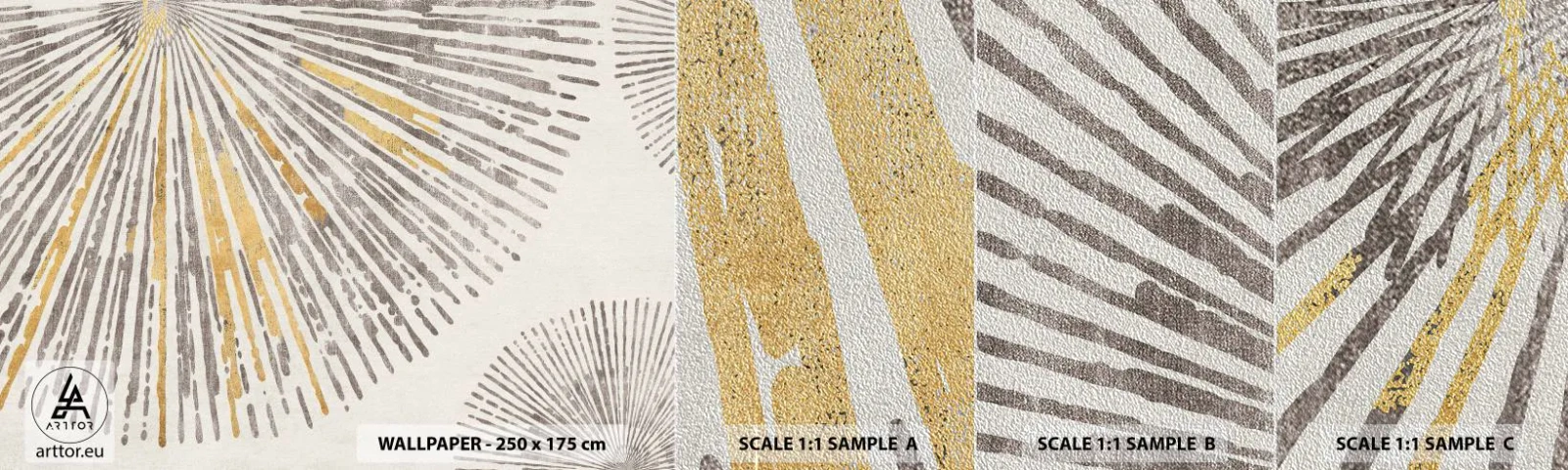 Vzor Fototapety Premium Sand - Krása paprsku - Minimalismus, Jasný, Čáry - 100x30 cm