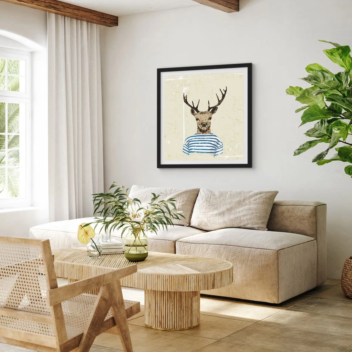 Plakát v černém rámu - Protože mám rád pruhované košile! - 40x40 cm