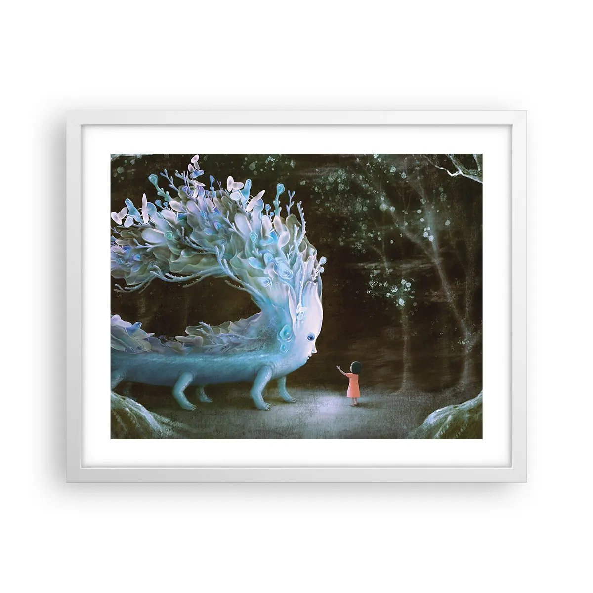 Plakát v bílém rámu - Fantastické setkání - 50x40 cm