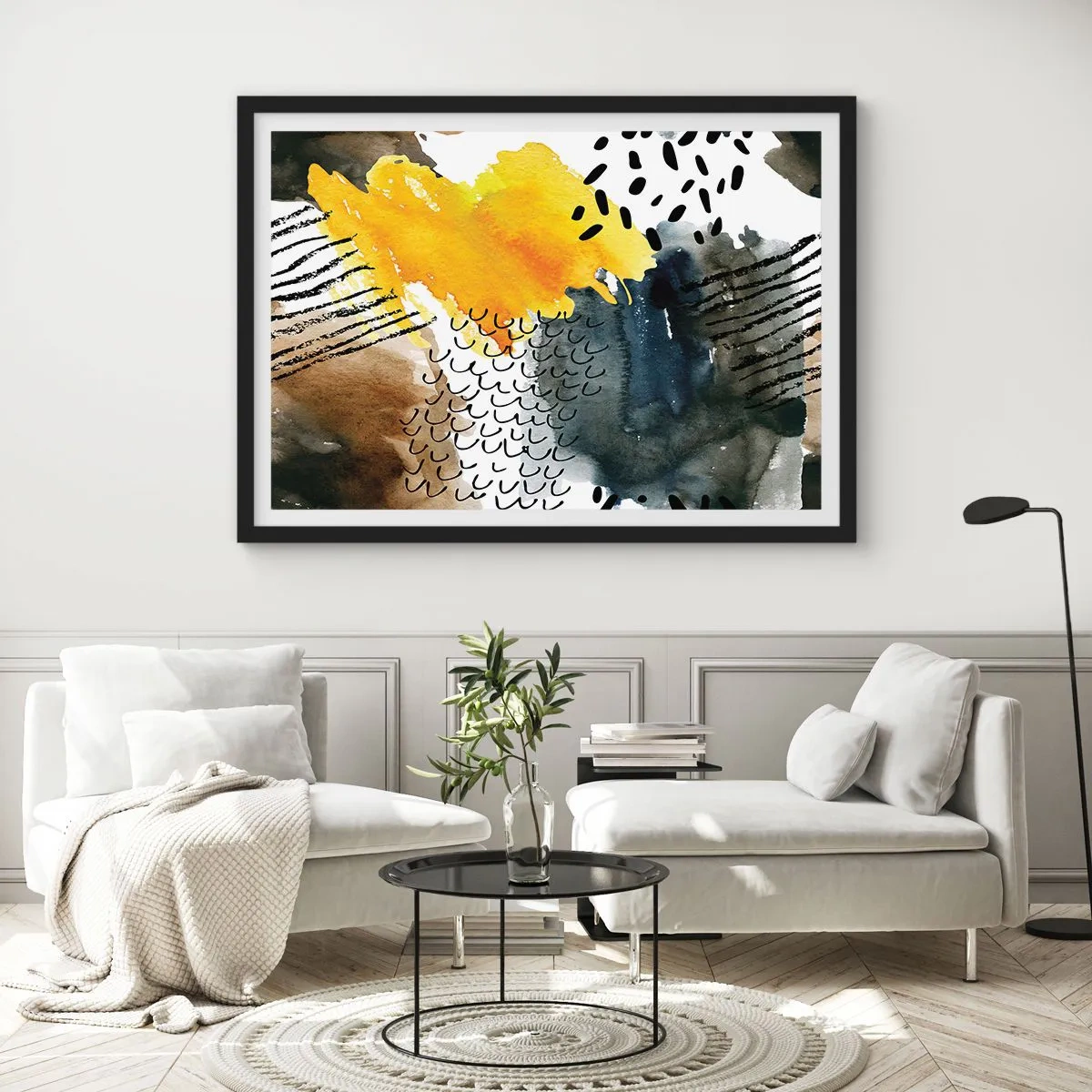 Plakát v černém rámu - Setkání živlů - 40x30 cm