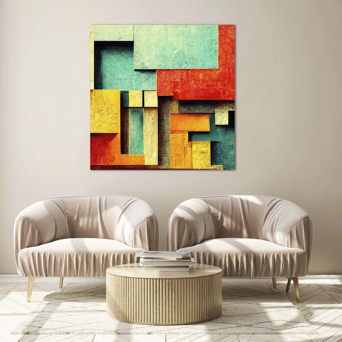 Obraz na skle - Festival pravých úhlů - 40x40 cm