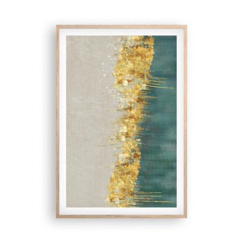 Plakát v rámu světlý dub - Zlatá hranice - 61x91 cm