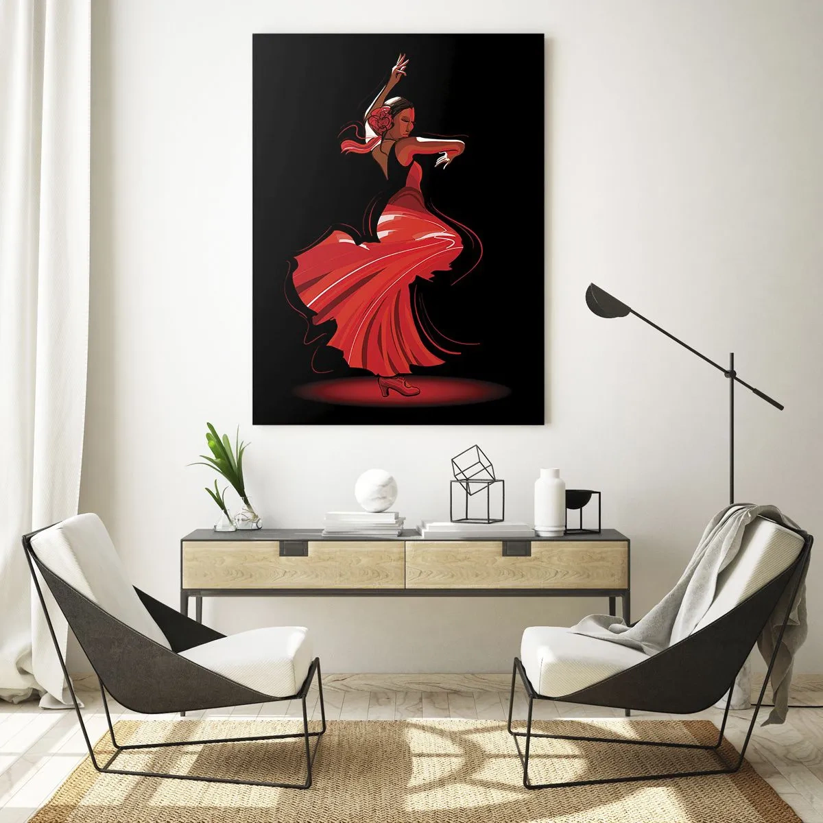 Obraz na skle - Žhavá duše flamenco - 80x120 cm