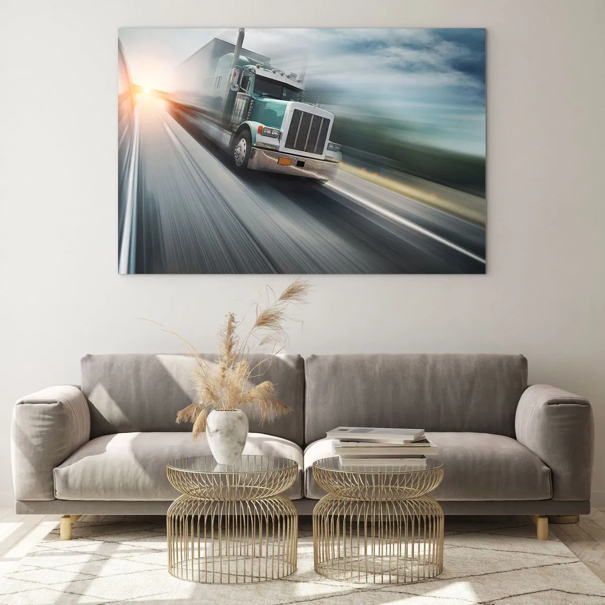 Obraz na skle - Americký obr v rychlosti - 120x80 cm