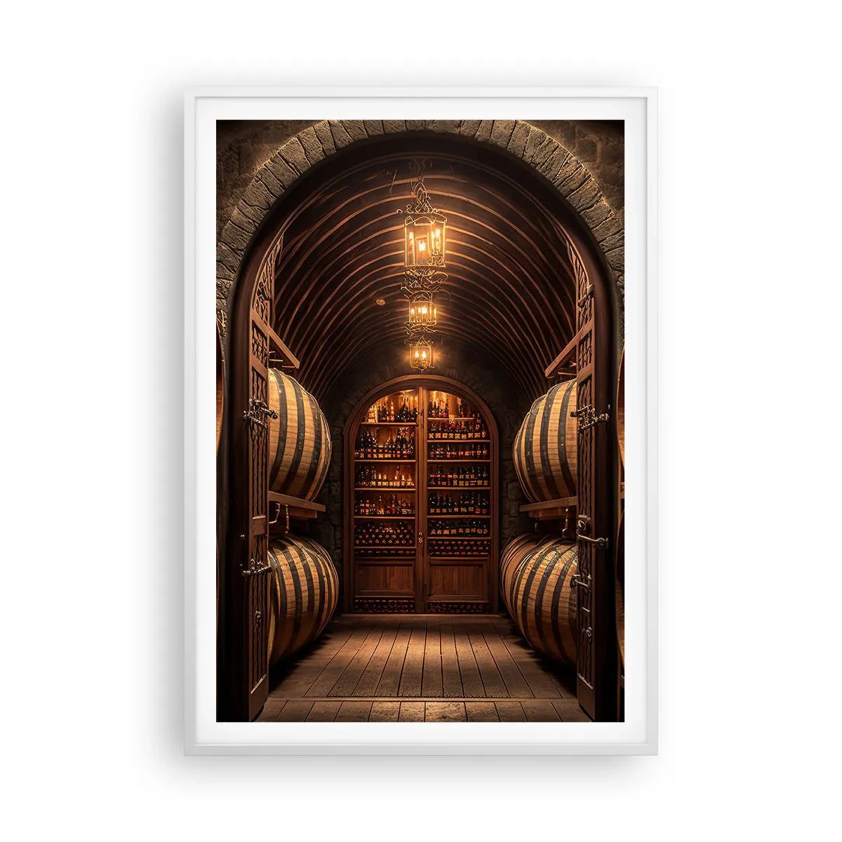 Plakát v bílém rámu - Nádherný sklep - 70x100 cm