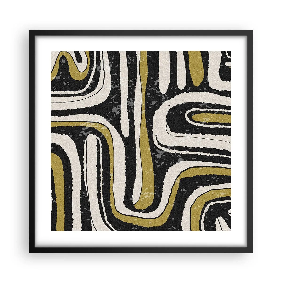 Plakát v černém rámu - Kompozice: trakty a uličky - 50x50 cm