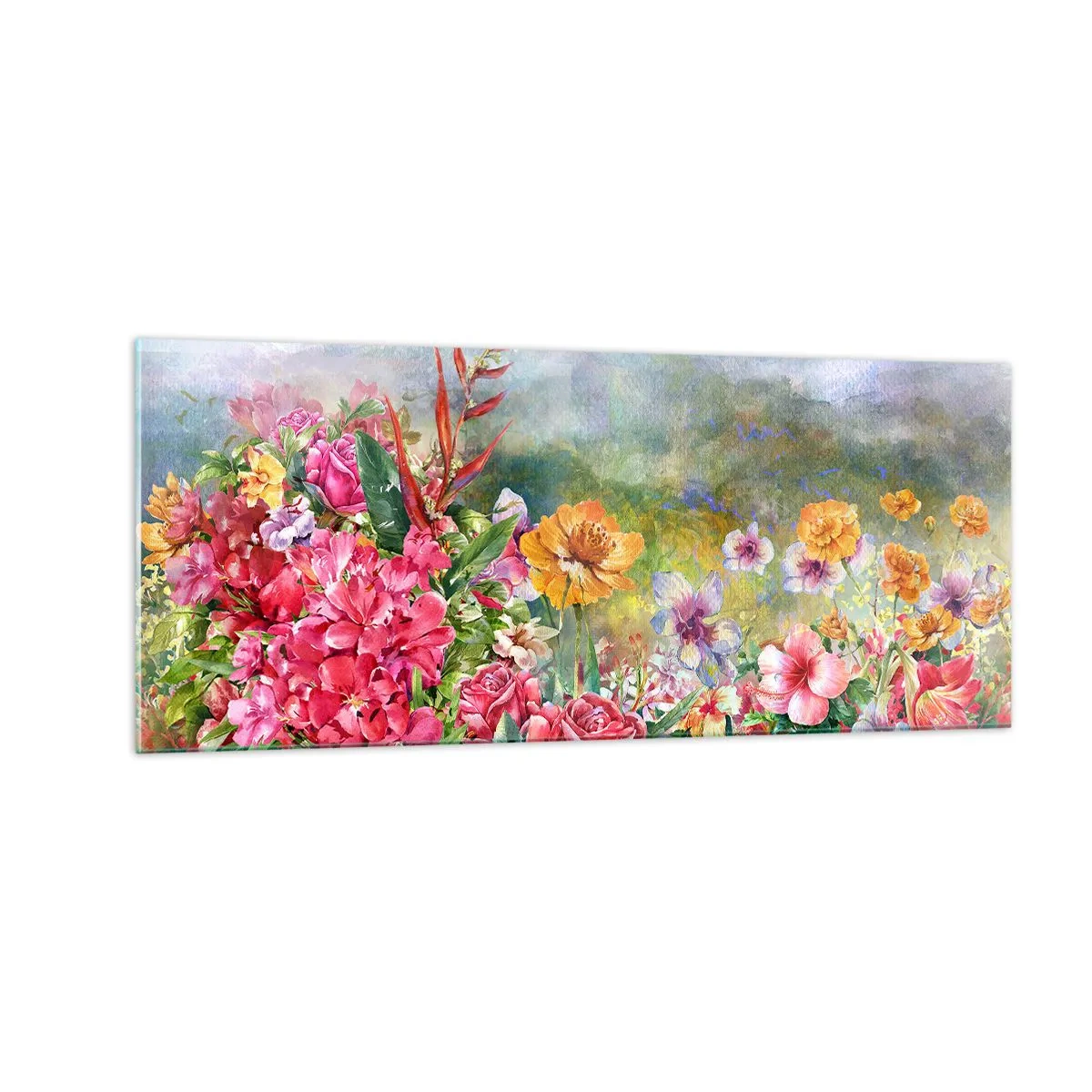 Obraz na skle - Zahrada, která se zbláznila - 100x40 cm