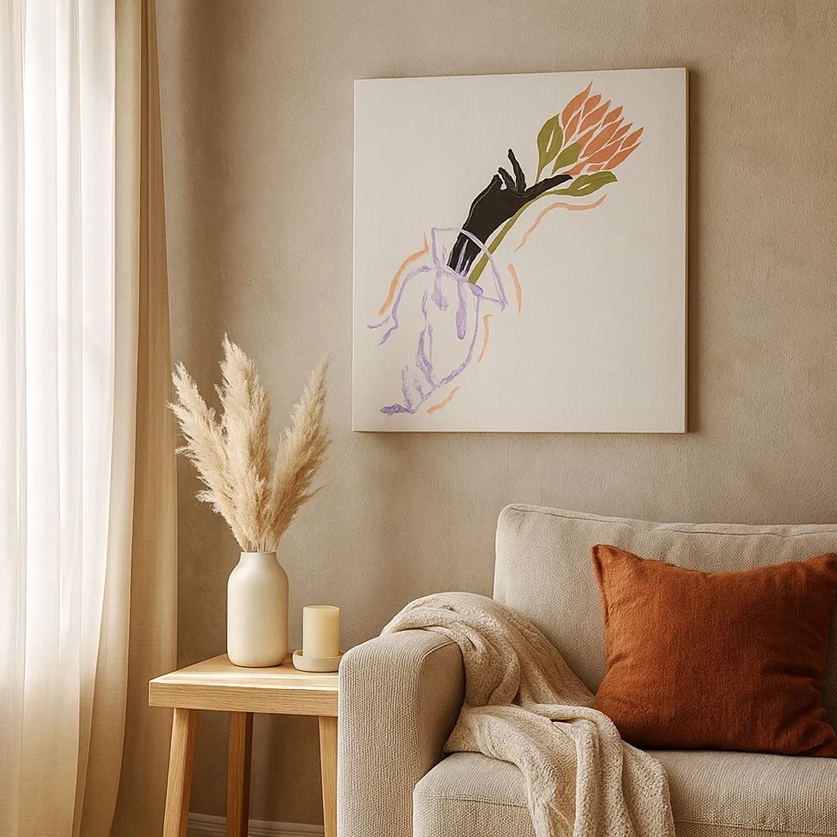 Obraz na plátně - Sesterský dotek - 30x30 cm