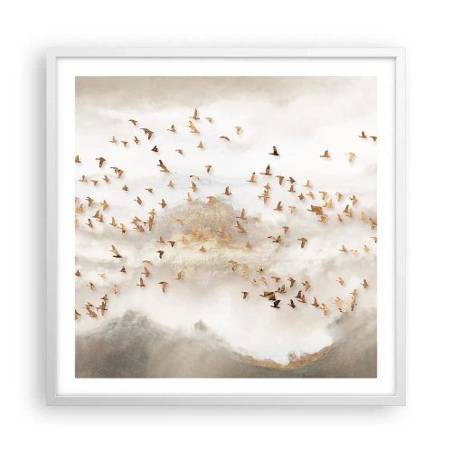 Plakát v bílém rámu - Je čas… - 60x60 cm