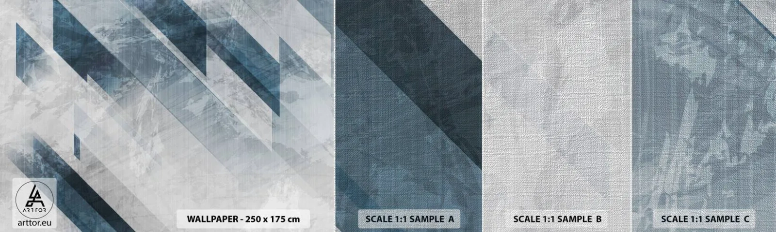 Vzor Fototapety Premium Canvas - Prostorová kompozice – pohyb šedé - Abstrakce, Kus, Moderní vzor - 100x30 cm