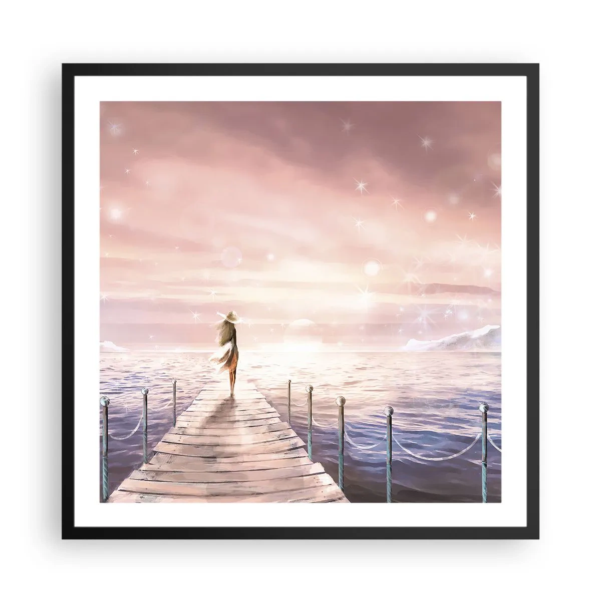 Plakát v černém rámu - Ve světle snu - 60x60 cm