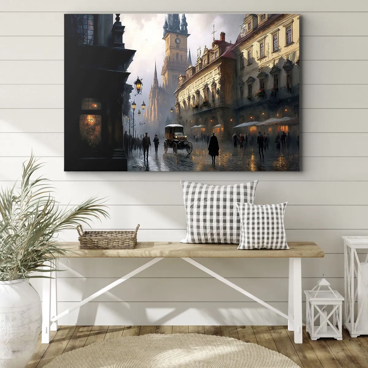 Obraz na plátně - Kouzlo pražského večera - 70x50 cm