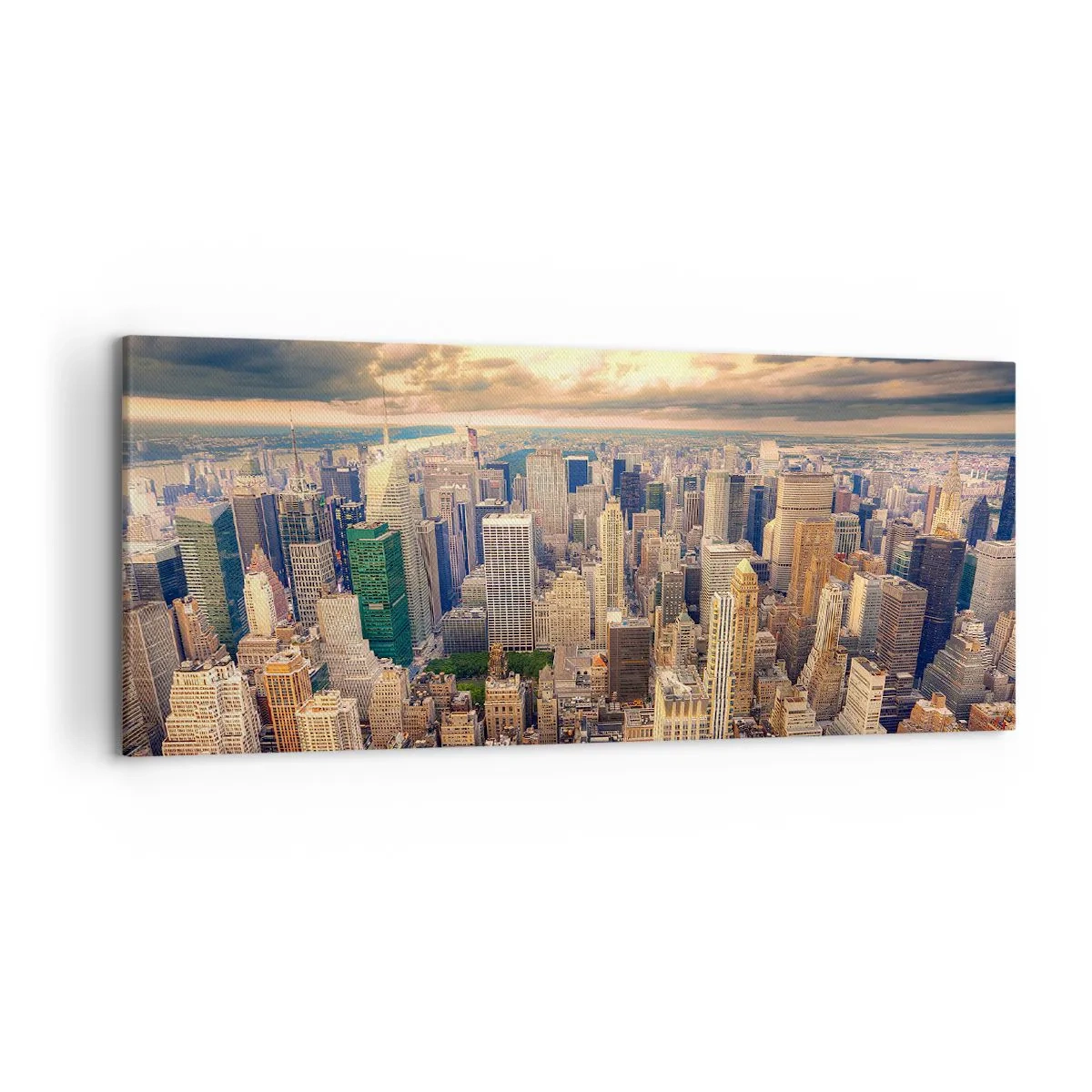 Obraz na plátně - Pozlacené Metropolis - 120x50 cm