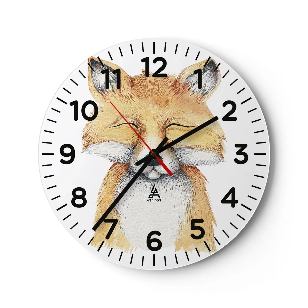 Nástěnné hodiny - Liščí rozladěnost - 40x40 cm