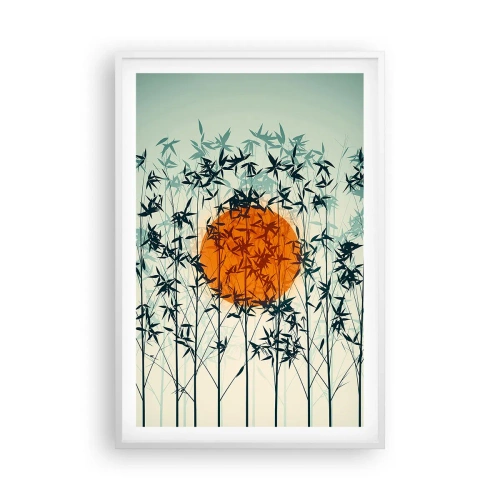 Plakát v bílém rámu - Japonské slunce - 61x91 cm