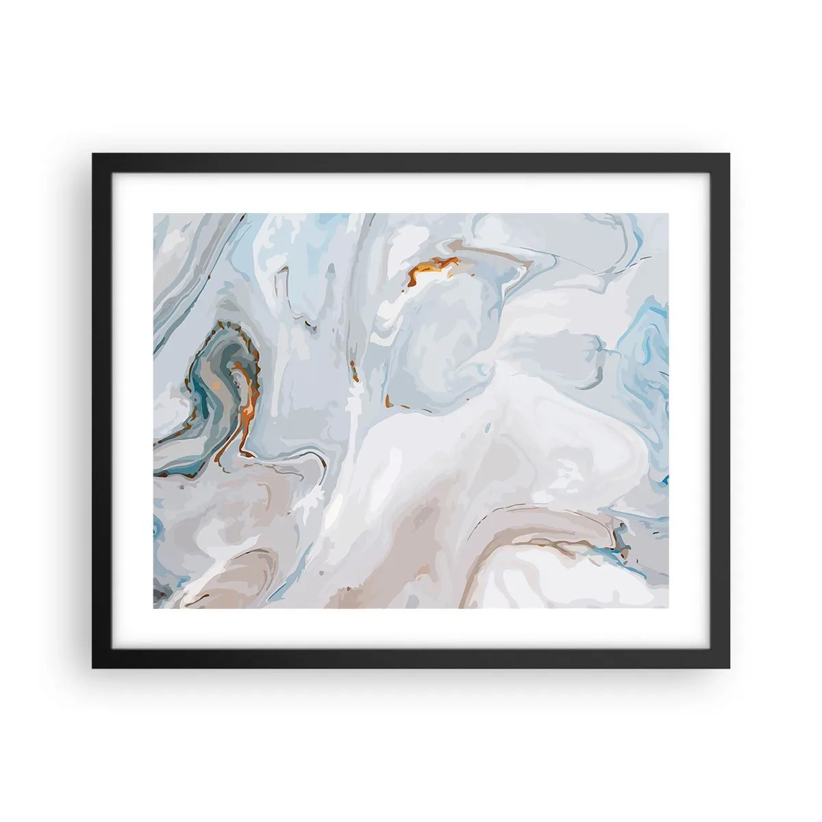 Plakát v černém rámu - Povznesená bílá - 50x40 cm