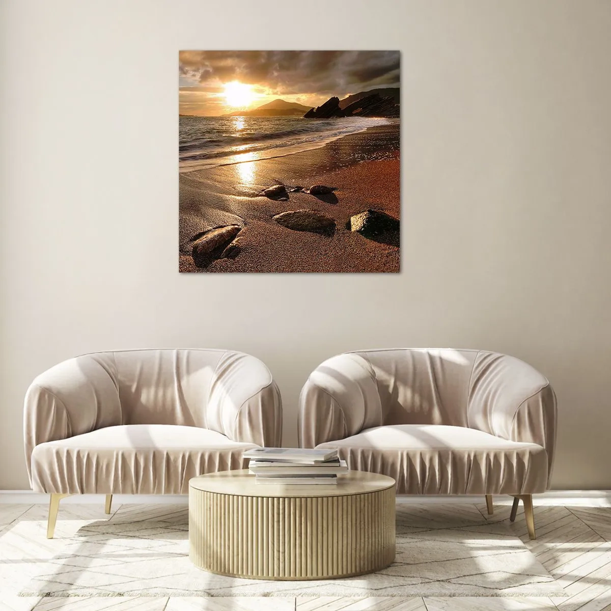 Obraz na skle - Jdi za sluncem k výšinám - 50x50 cm