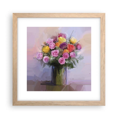 Plakát v rámu světlý dub - Zachycená krása - 30x30 cm