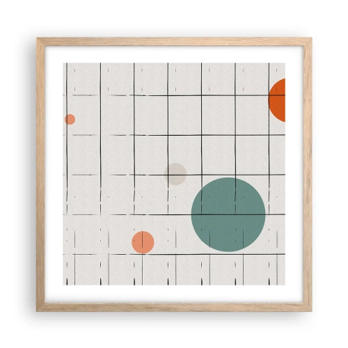 Plakát v rámu světlý dub - V pasti. My nebo ony? - 50x50 cm