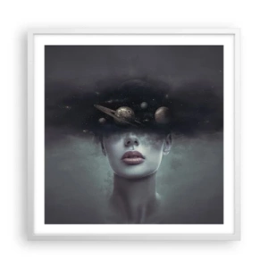 Plakát v bílém rámu - A planety… - 60x60 cm