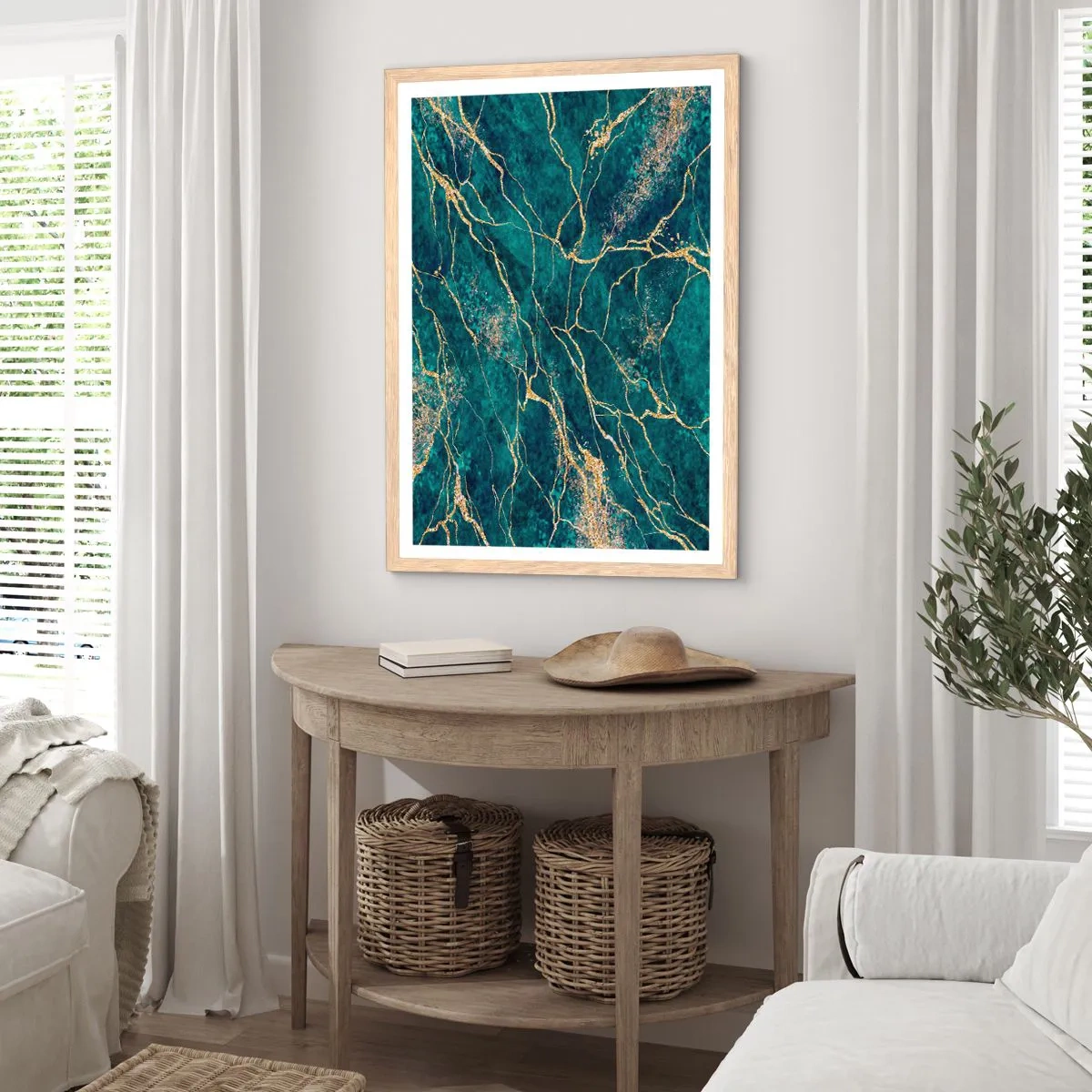 Plakát v rámu světlý dub - Zlatá žíla - 61x91 cm