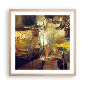 Plakát v rámu světlý dub - Zima, tepleji, horko - 50x50 cm