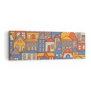 Obraz na plátně - Za domem dům - 90x30 cm