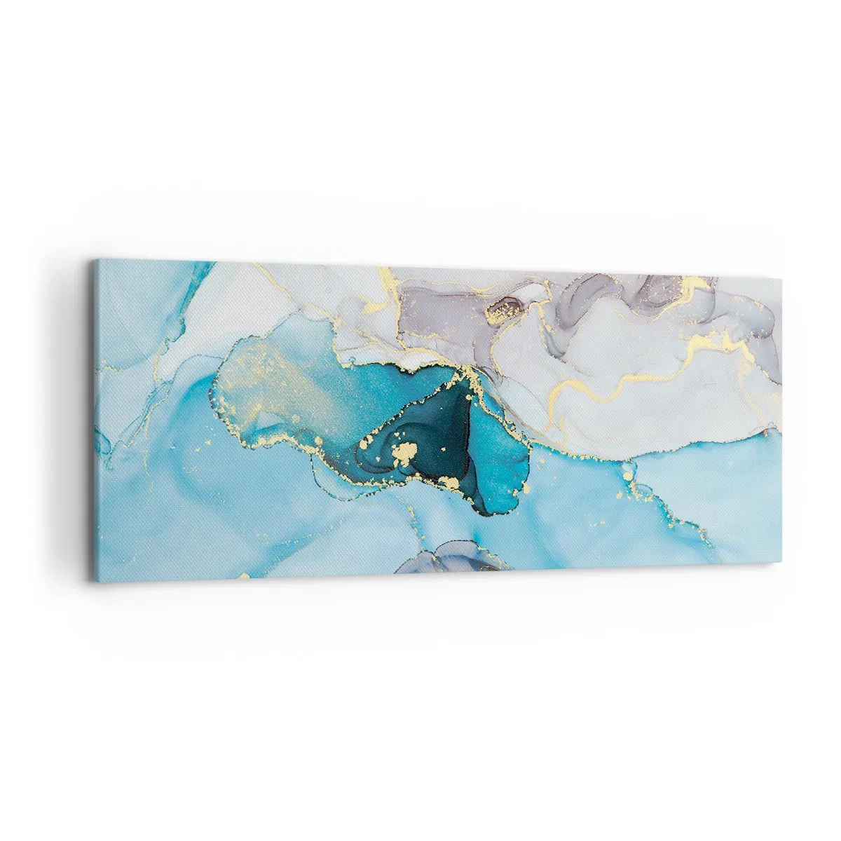 Obraz na plátně - Studie o setkání šedé a tyrkysové - 120x50 cm