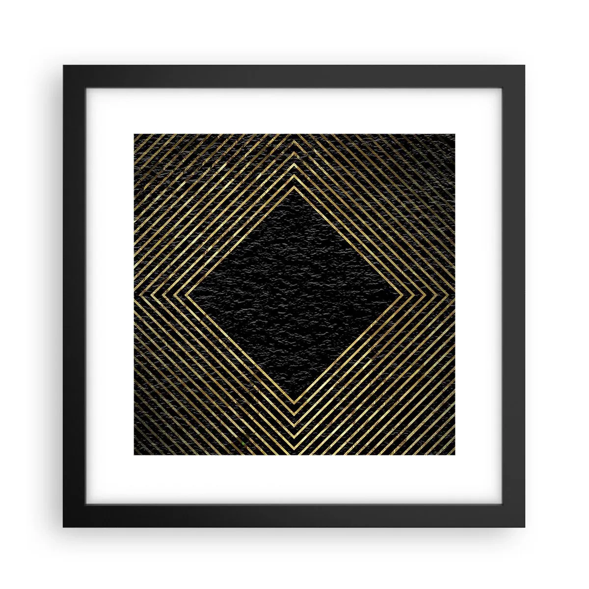 Plakát v černém rámu - Geometrie ve stylu glamour - 30x30 cm
