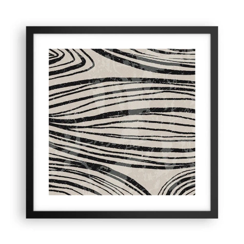 Plakát v černém rámu - Močál s liniemi - 40x40 cm