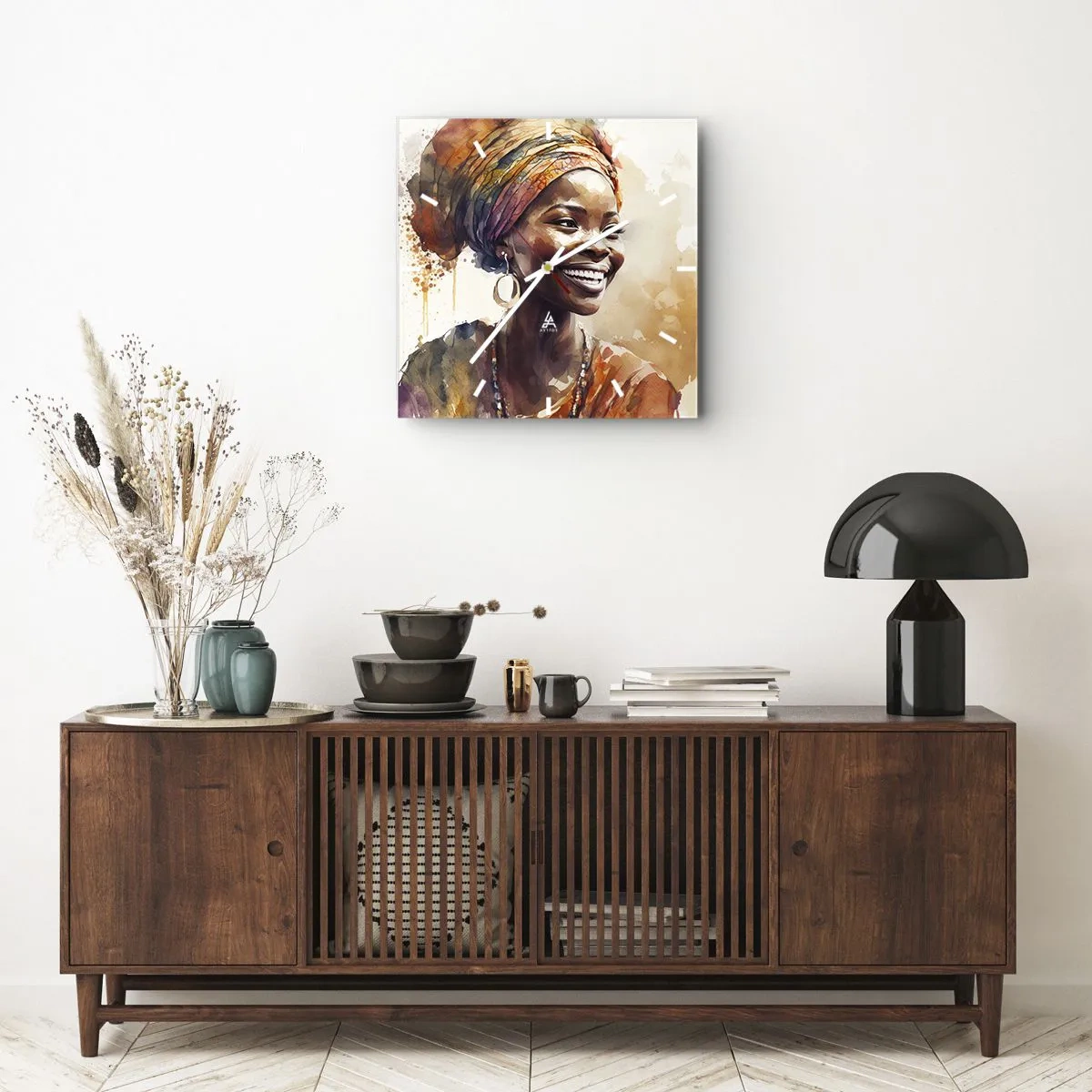 Nástěnné hodiny - Africká královna - 30x30 cm