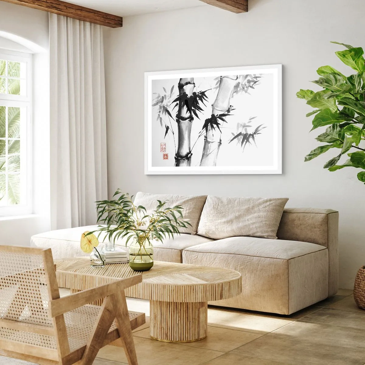 Plakát v bílém rámu - Blízký záběr na orient - 91x61 cm