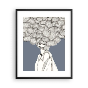 Plakát v černém rámu - S hlavou v oblacích - 40x50 cm