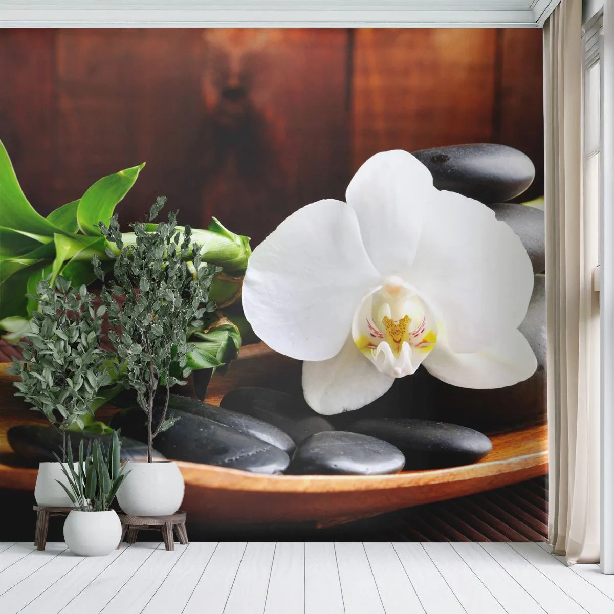 Fototapeta Samolepicí Deluxe Sticker - Oddejte se doteku přírody - Květiny, Orchidej, Orchidej - 100x70 cm