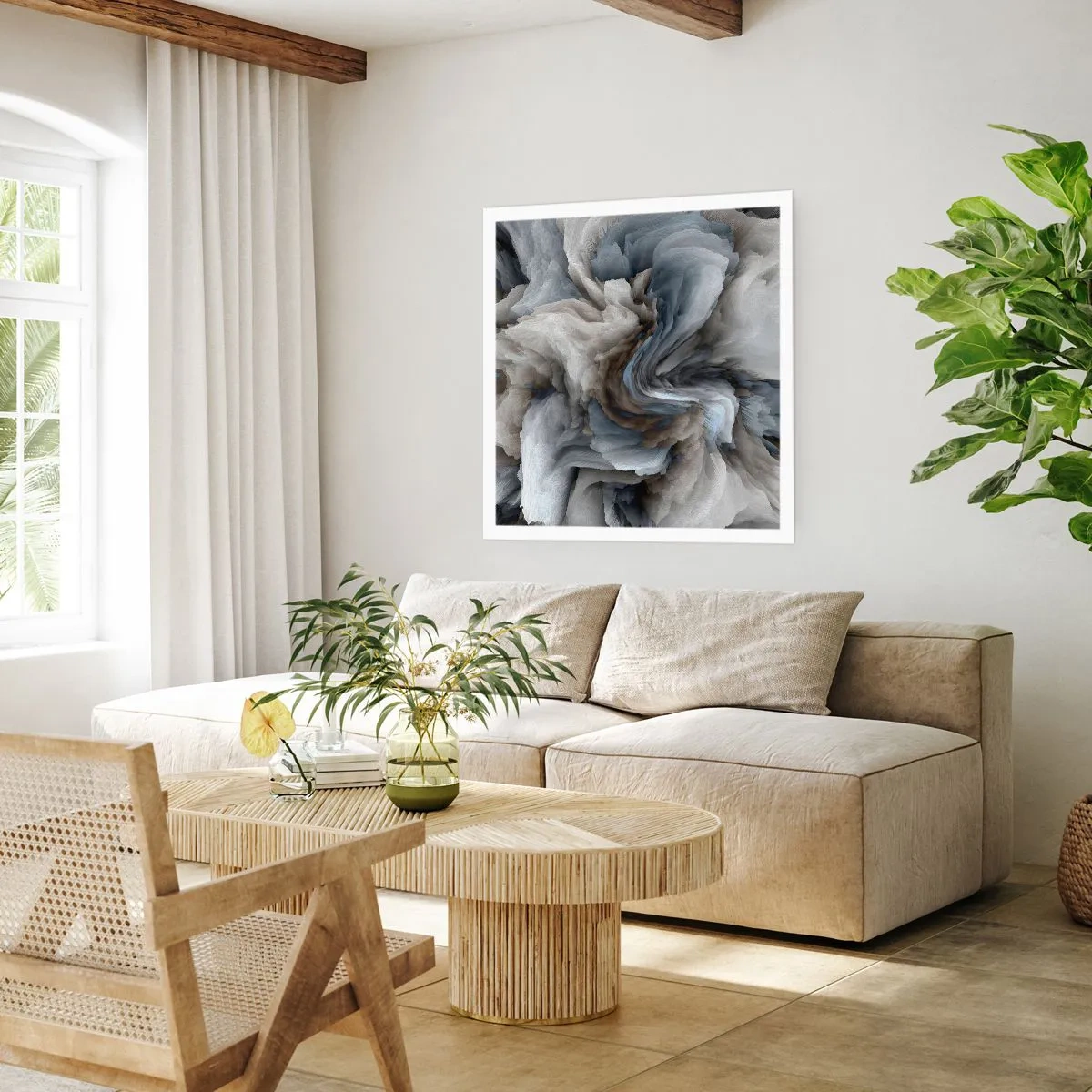 Plakát - Kámen a květ - 40x40 cm