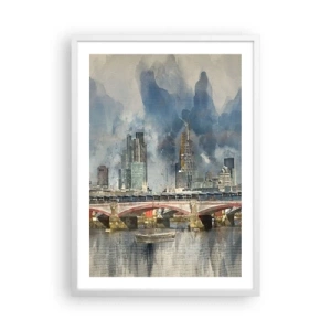 Plakát v bílém rámu - Londýn v celé své kráse - 50x70 cm