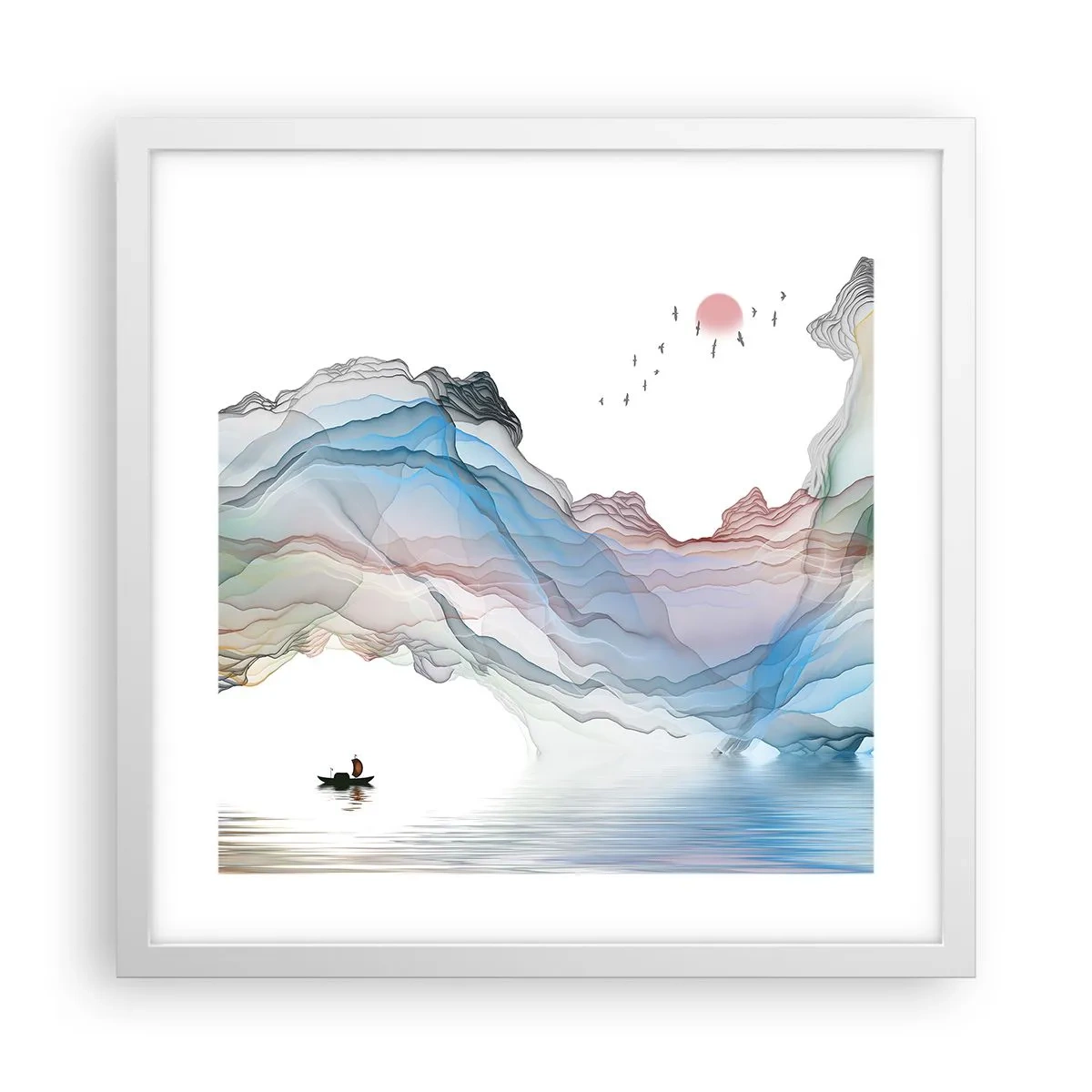 Plakát v bílém rámu - Ke křišťálovým horám - 40x40 cm