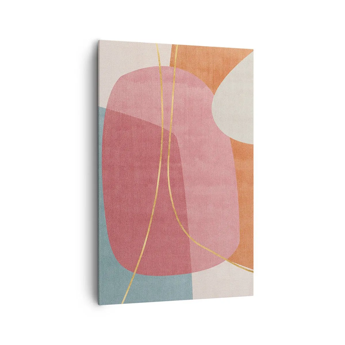 Obraz na plátně - Pastelová kompozice se zlatou nití - 80x120 cm