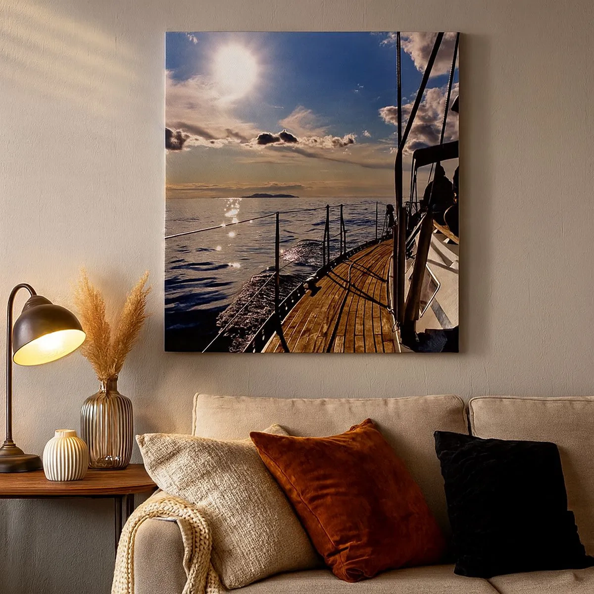 Obraz na plátně - Plavba směrem ke slunci - 30x30 cm