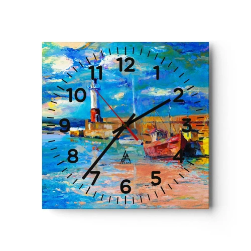 Nástěnné hodiny - Odpoledne v duhové zátoce - 40x40 cm