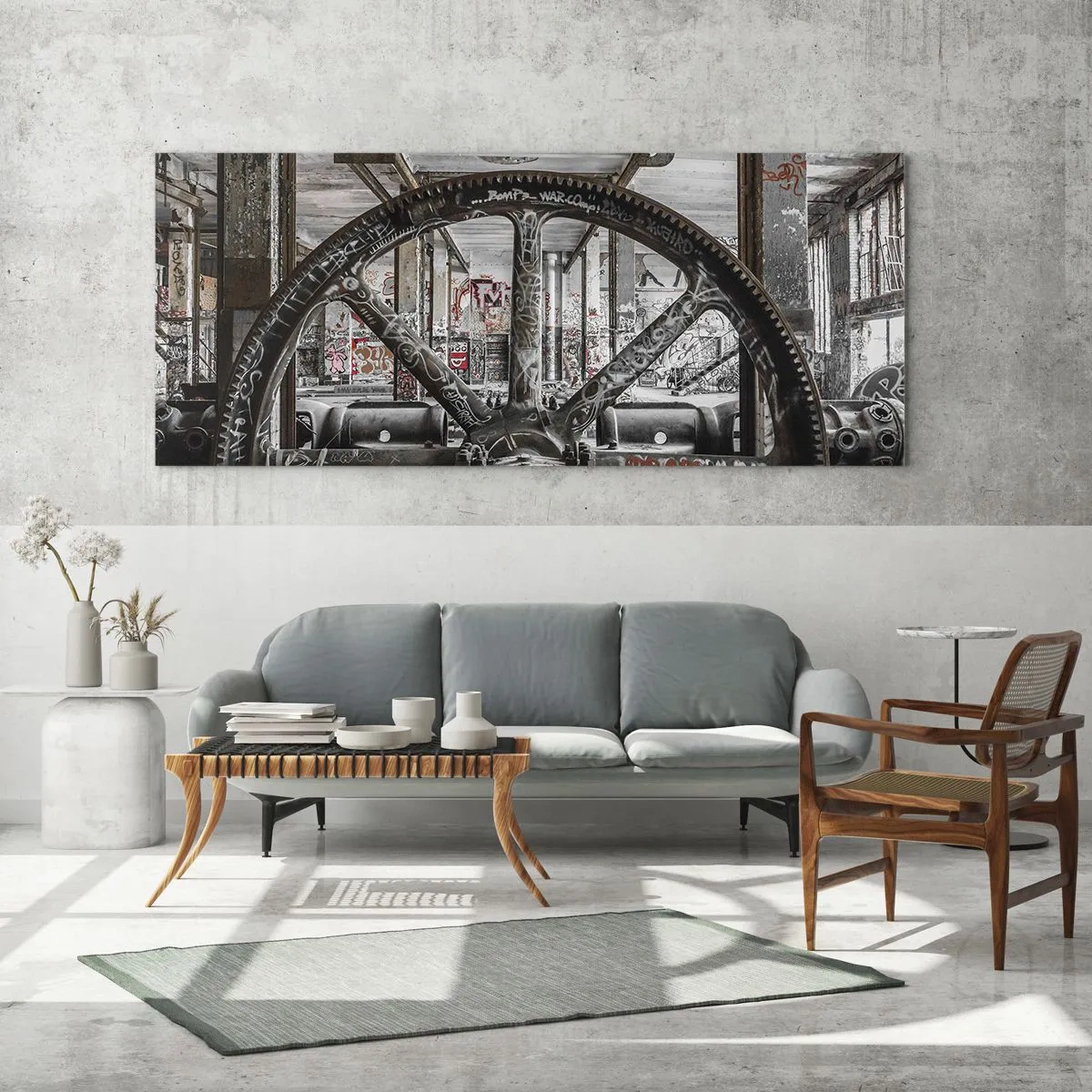Obraz na skle - Tajný život továrny - 100x40 cm