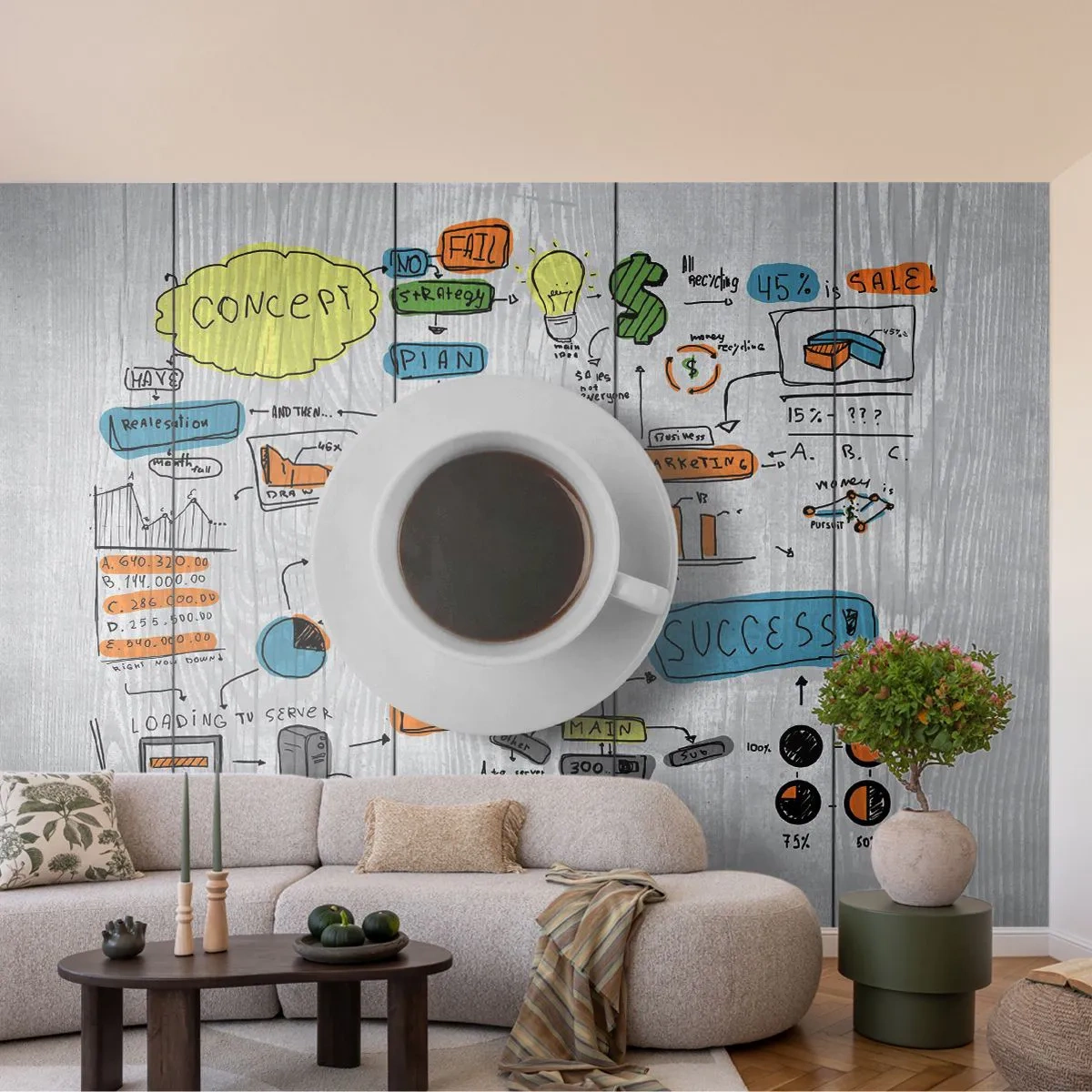 Fototapeta Premium Canvas - Čas na přestávku - Grafika, Káva, Espresso - 450x315 cm