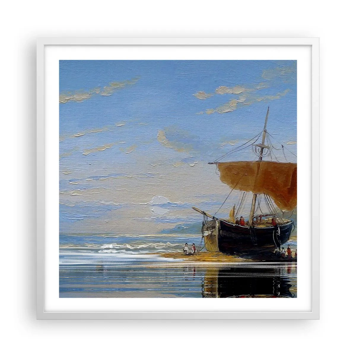 Plakát v bílém rámu - Voda, země, vzduch - 60x60 cm