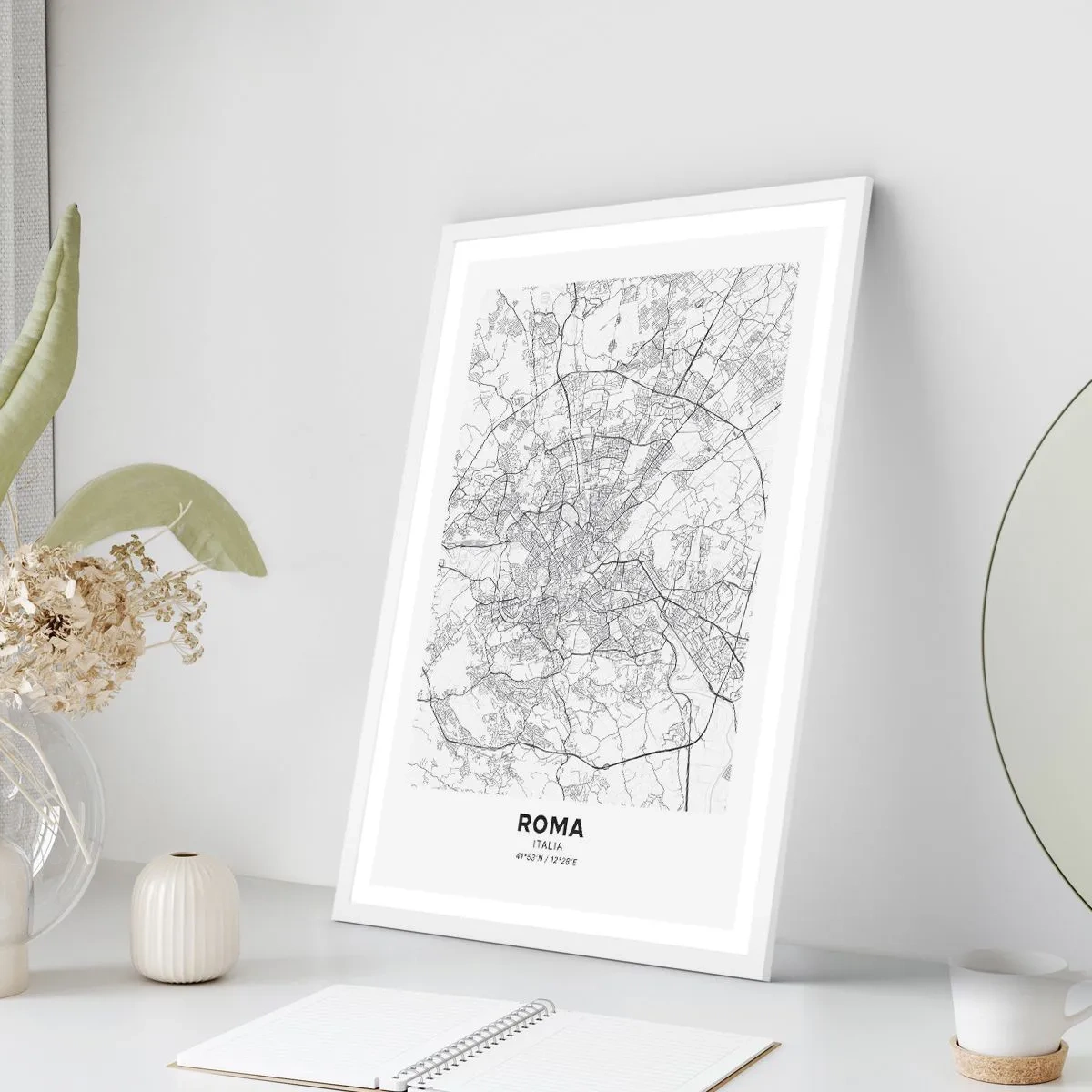 Plakát v bílém rámu - Římský kruh - 70x100 cm