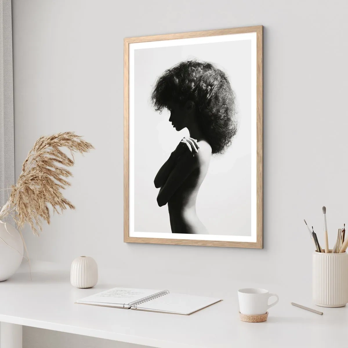 Plakát v rámu světlý dub - Jako květina na štíhlém stonku - 70x100 cm