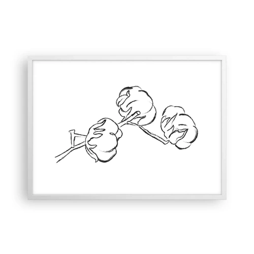 Plakát v bílém rámu - Bavlněné chmýří - 70x50 cm