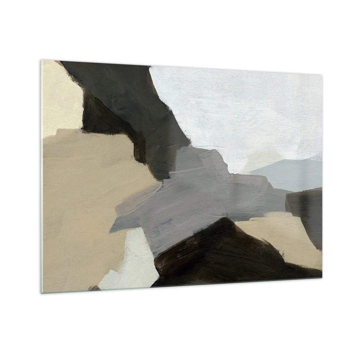 Obraz na skle - Abstrakce: křižovatka šedi - 100x70 cm