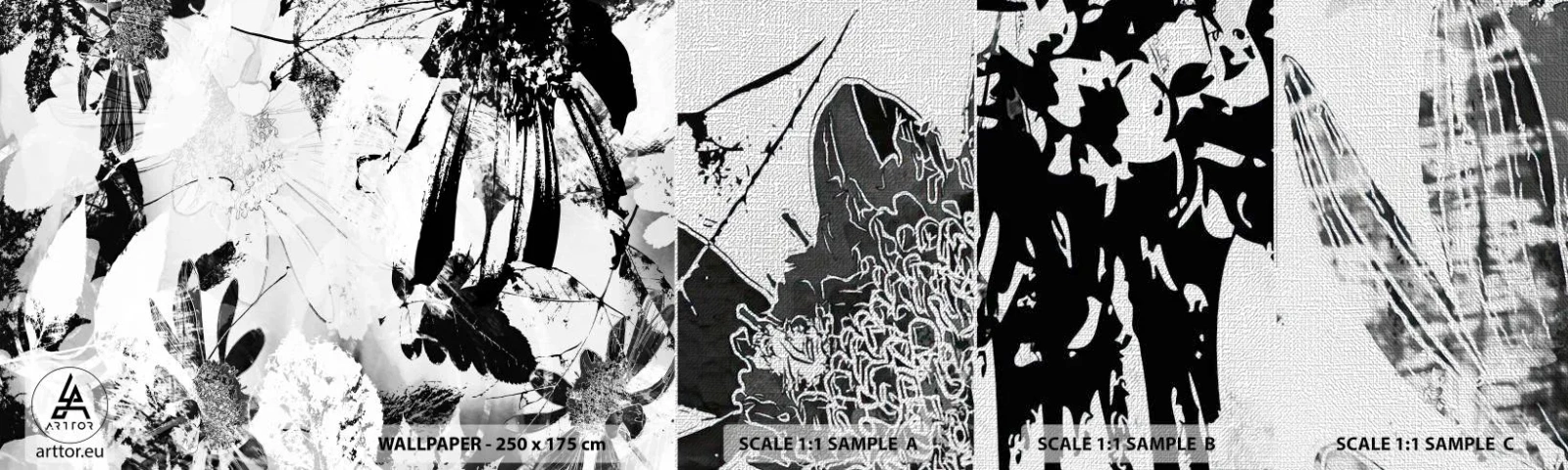 Vzor Fototapety Premium Canvas - Podzim v negativu - Abstrakce, Květiny, Grafika - 100x30 cm