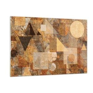 Obraz na skle - Kubistická bronzová studie - 120x80 cm